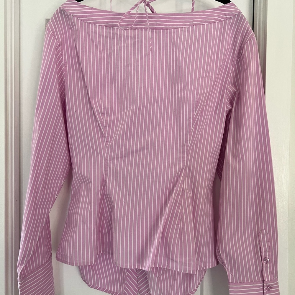 Good American Striped Off-Shoulder Twist Top - Picture 9 of 9